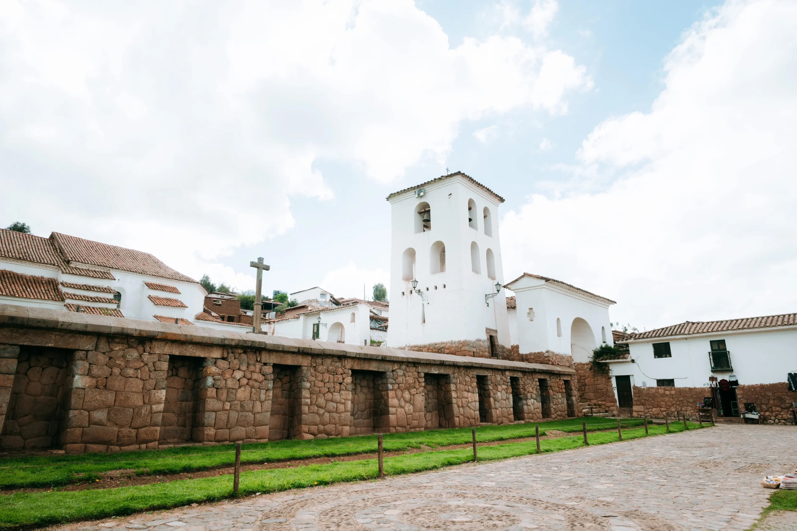 Panoramic view of Chinchero’s colonial church and surrounding landscape.